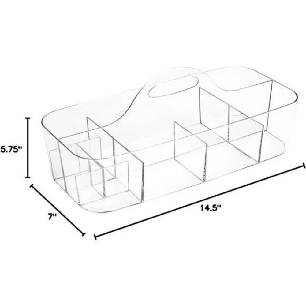 Clear Plastic Cosmetic Organizer Tote Makeup Storage Bin Bathroom Shower Caddy